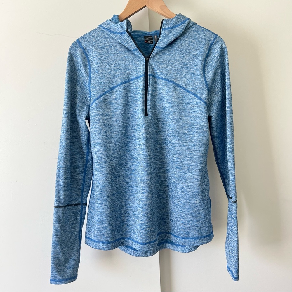 Zella Baby Blue Hoodie Half Zip Athletic Dri-Fit Running Hiking Large